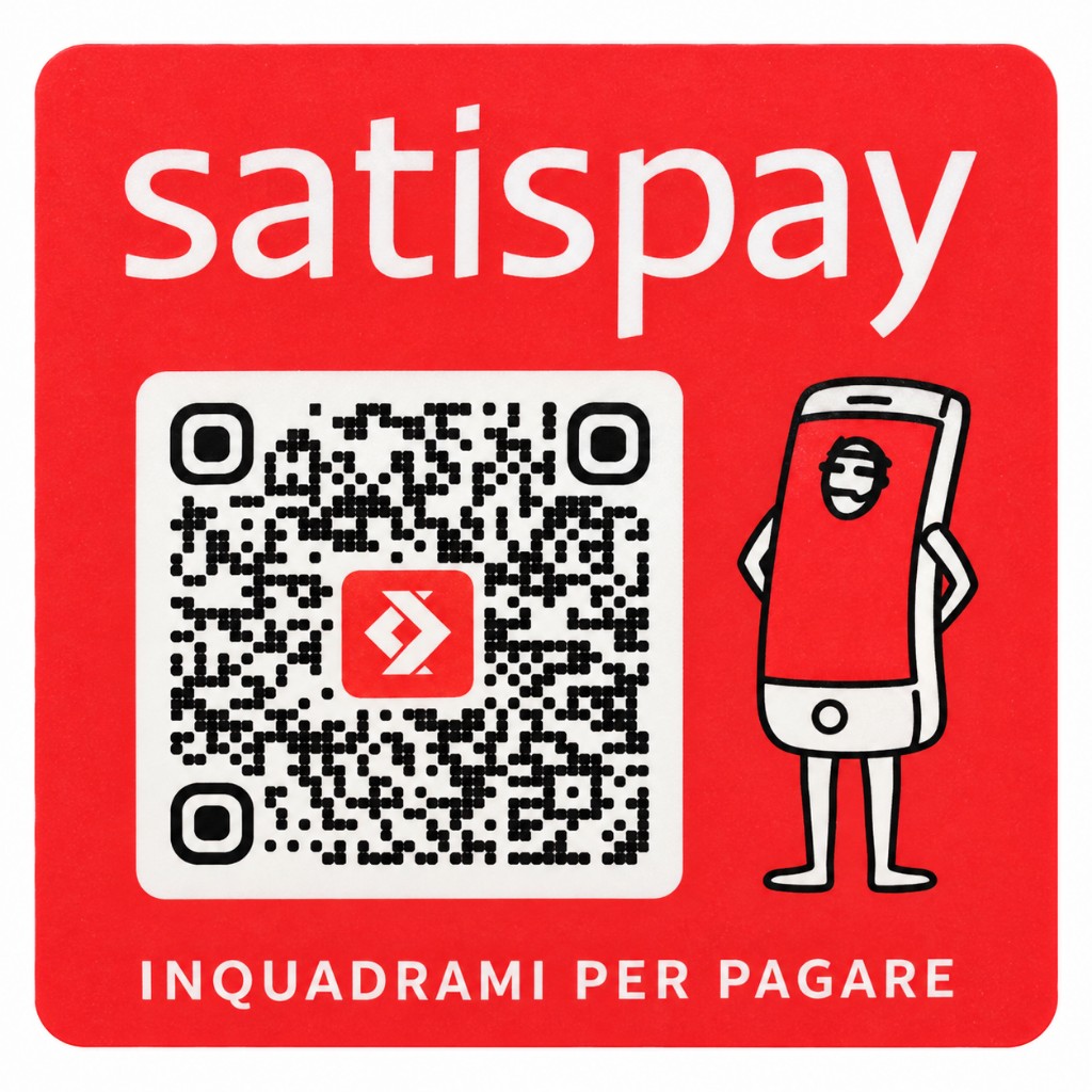 QR code Satispay — inquadra per pagare